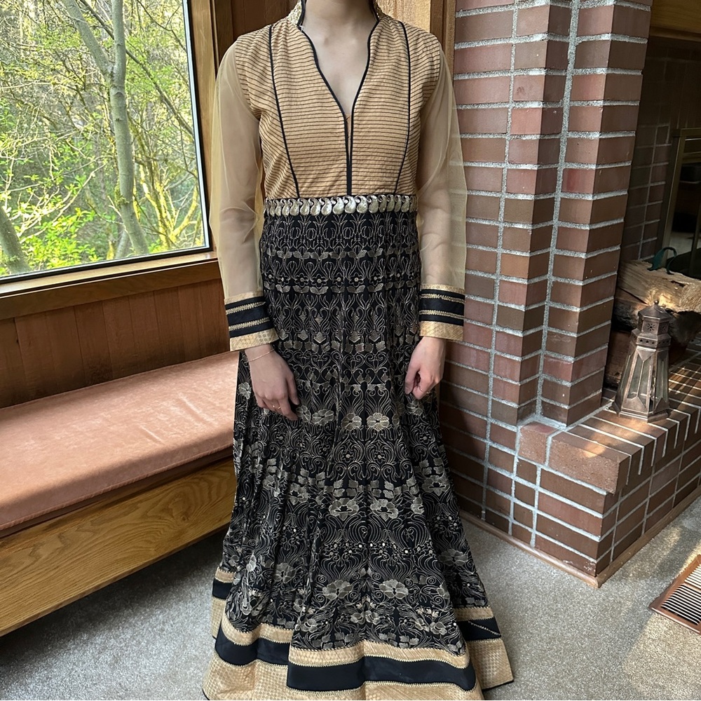 Gold and Black Long Formal Suit